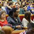 The meeting of the rector and foreign students